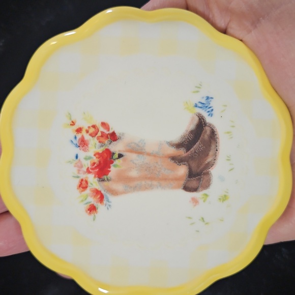 PIONEER WOMAN Gingham Ceramic Coasters - Set of 4 - Picture 3 of 6